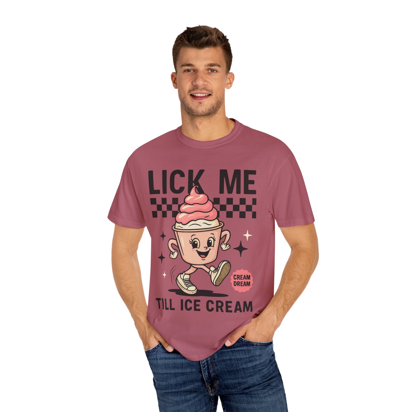 Playful Ice Cream T-Shirt, Cute Summer Tee, Fun Gift for Ice Cream Lovers, Unisex Garment-Dyed Tee, Sweet Treat Shirt