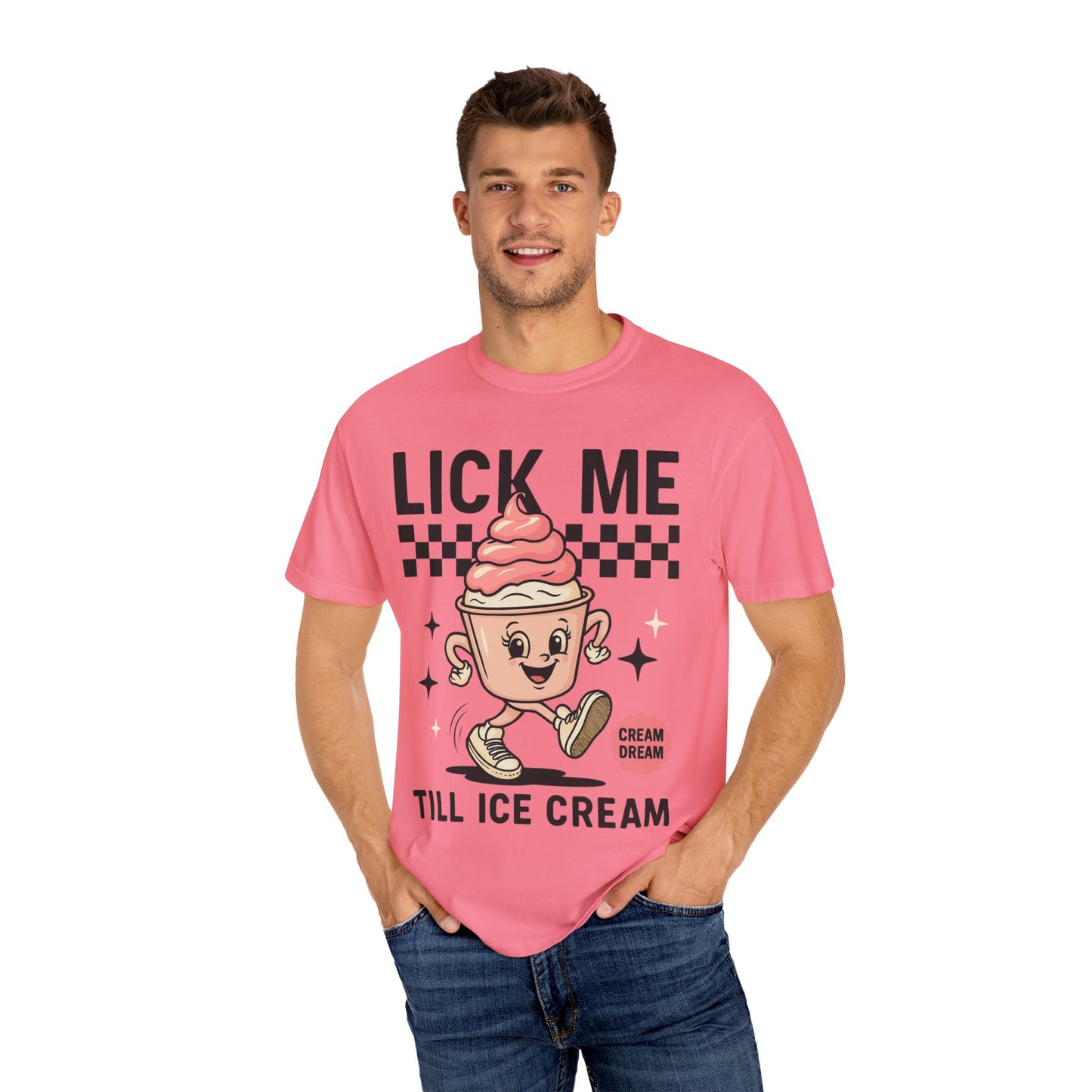 Playful Ice Cream T-Shirt, Cute Summer Tee, Fun Gift for Ice Cream Lovers, Unisex Garment-Dyed Tee, Sweet Treat Shirt