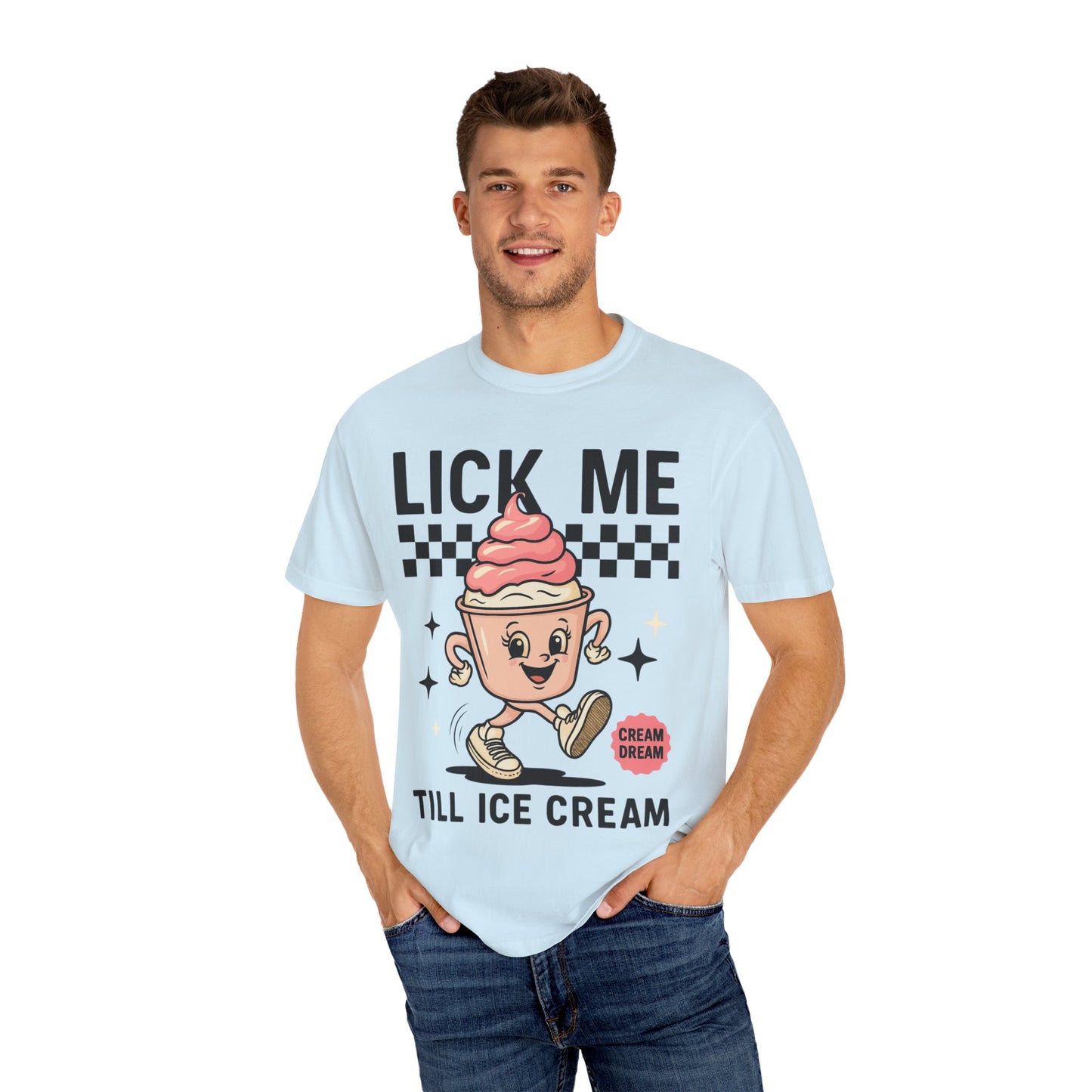 Playful Ice Cream T-Shirt, Cute Summer Tee, Fun Gift for Ice Cream Lovers, Unisex Garment-Dyed Tee, Sweet Treat Shirt