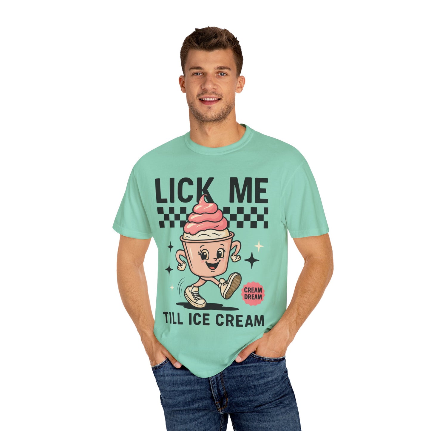 Playful Ice Cream T-Shirt, Cute Summer Tee, Fun Gift for Ice Cream Lovers, Unisex Garment-Dyed Tee, Sweet Treat Shirt