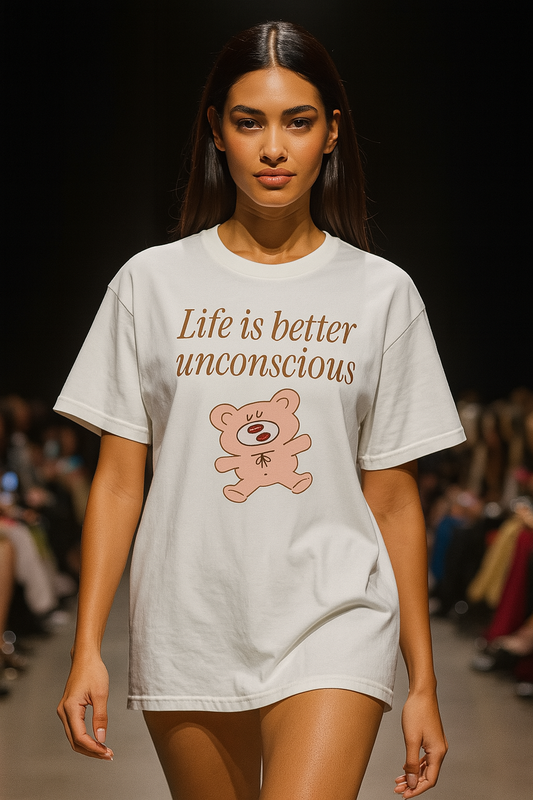 'Life is Better Unconscious' Design, Funny Tee, Casual Wear, Gift for Friends, Relaxed Vibes, [...]