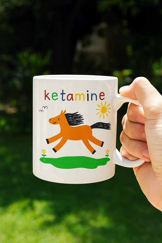 Cheerful Horse Lover's Ceramic Mug, Cute Animal Coffee Cup, Gift for Equestrian Friends, Fun Kitchenware, Nature Vibes