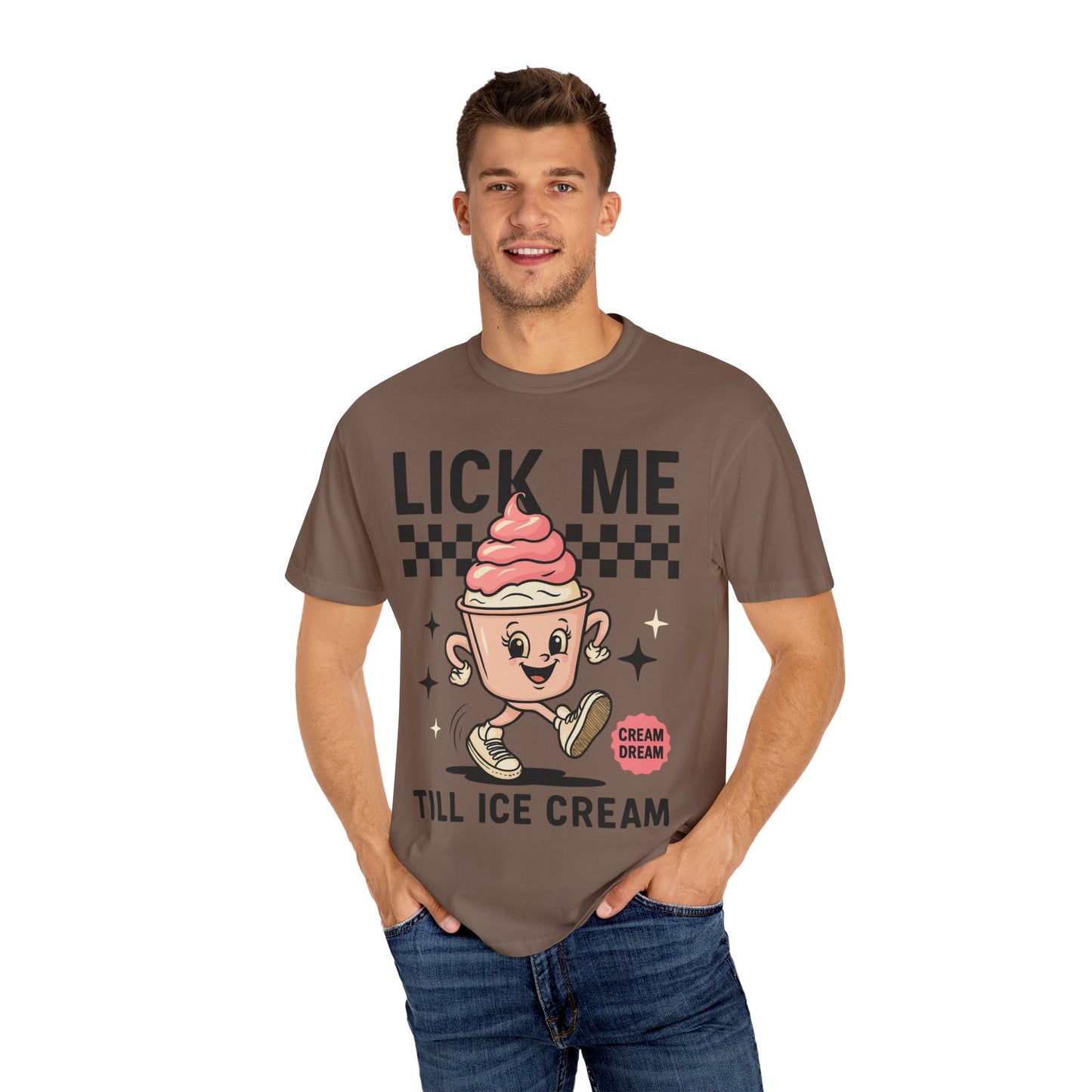 Playful Ice Cream T-Shirt, Cute Summer Tee, Fun Gift for Ice Cream Lovers, Unisex Garment-Dyed Tee, Sweet Treat Shirt