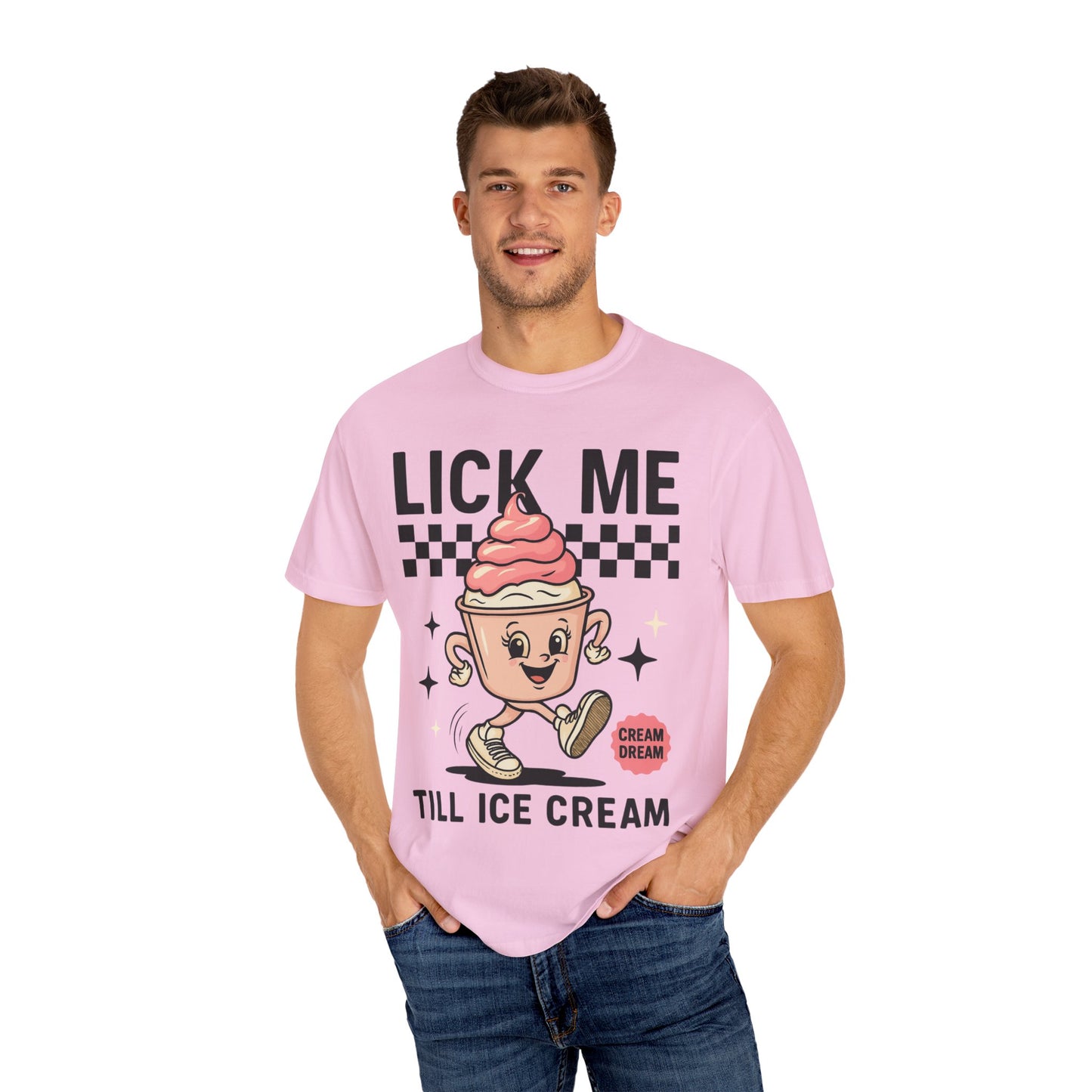 Playful Ice Cream T-Shirt, Cute Summer Tee, Fun Gift for Ice Cream Lovers, Unisex Garment-Dyed Tee, Sweet Treat Shirt