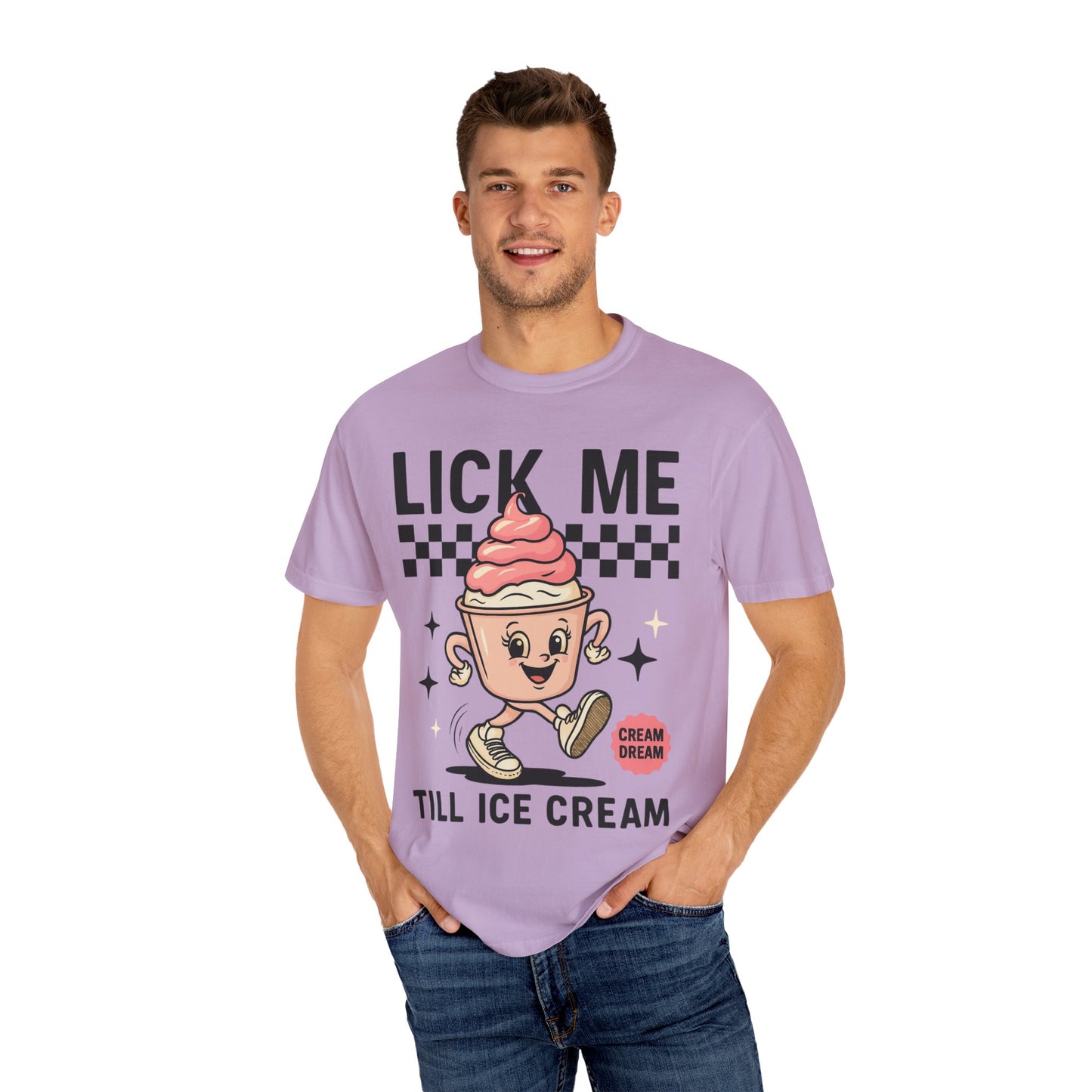 Playful Ice Cream T-Shirt, Cute Summer Tee, Fun Gift for Ice Cream Lovers, Unisex Garment-Dyed Tee, Sweet Treat Shirt